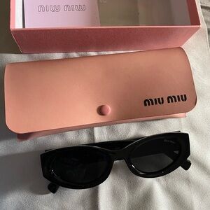 Miu Miu Sunglasses With Gold Logo